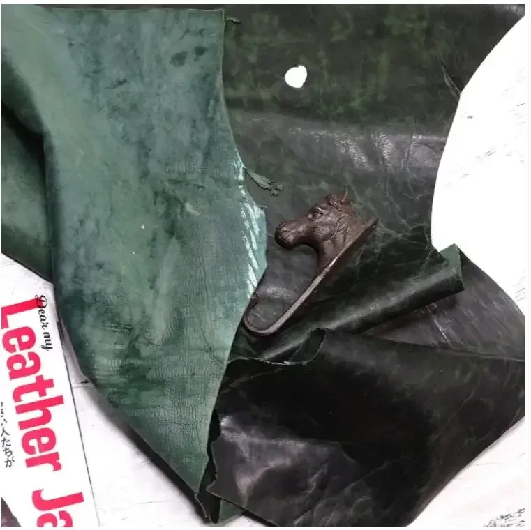 Men’s Army Green Horsehide Leather Jacket – Classic Thin Tanned Genuine Horsehide Field Coat, Vintage Military-Style Hunting Windbreaker - Image 5