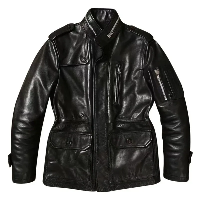 Men’s Luxury Heavy Cowhide Leather Trench Coat – Thick Tanned Genuine Leather Winter Jacket, Safari-Style Long Coat with Premium Craftsmanship - Image 6
