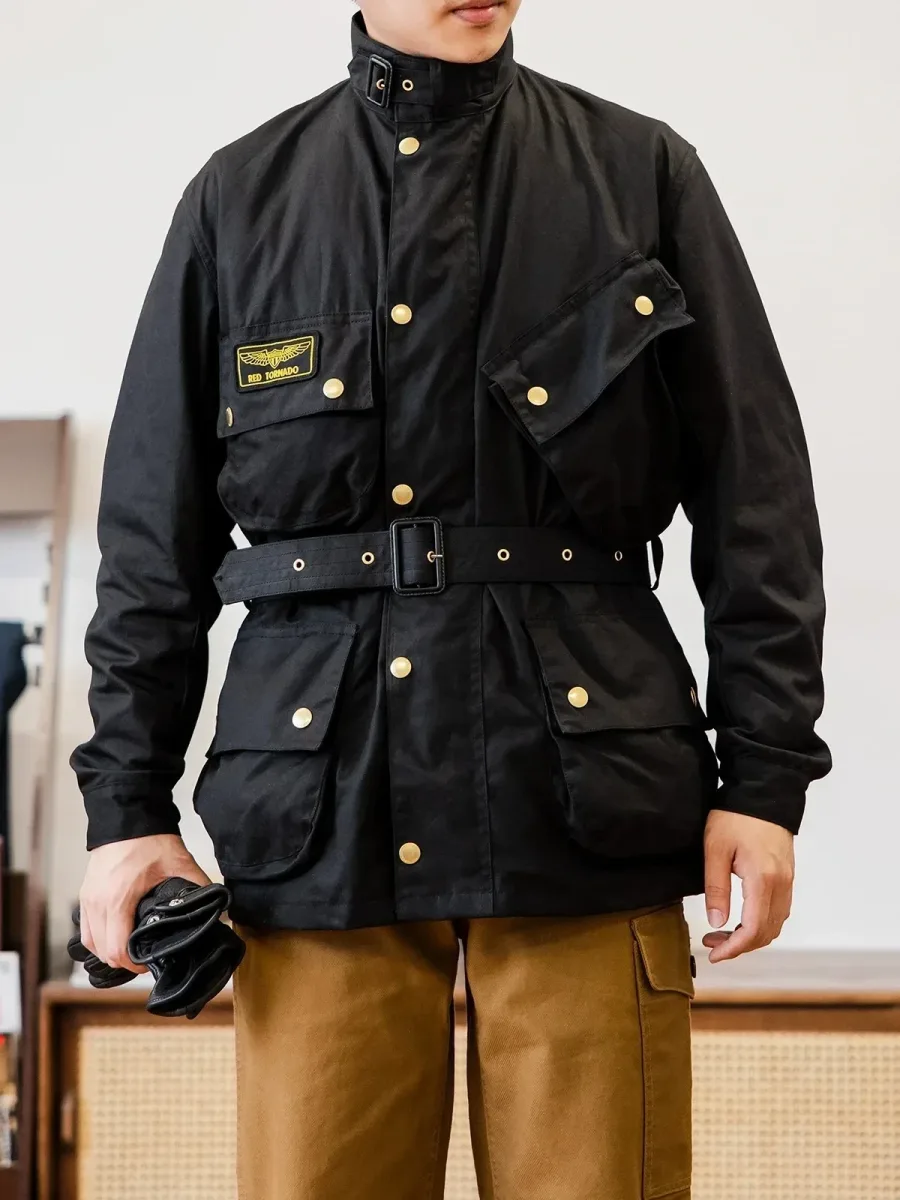 Men’s Retro Waxed Canvas Cotton Jacket – Big US Size, Waterproof, Anti-Crease, Durable Outdoor Casual Coat - Image 4
