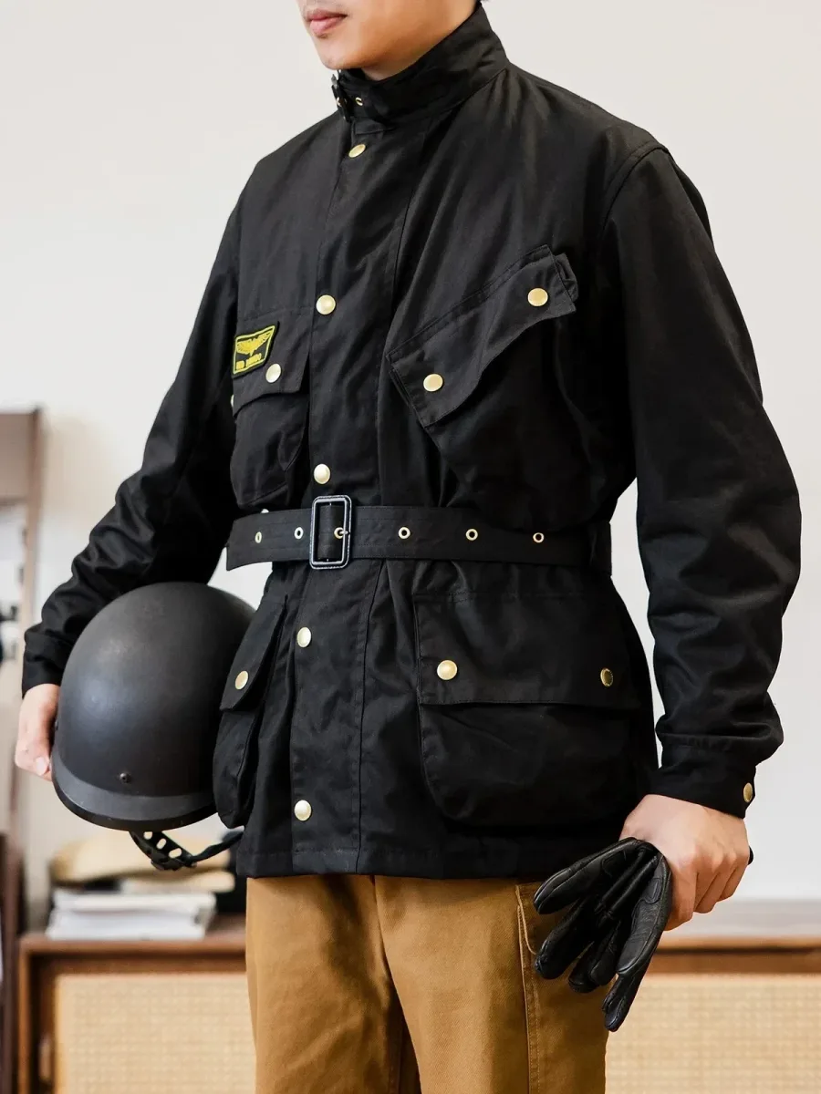 Men’s Retro Waxed Canvas Cotton Jacket – Big US Size, Waterproof, Anti-Crease, Durable Outdoor Casual Coat - Image 3