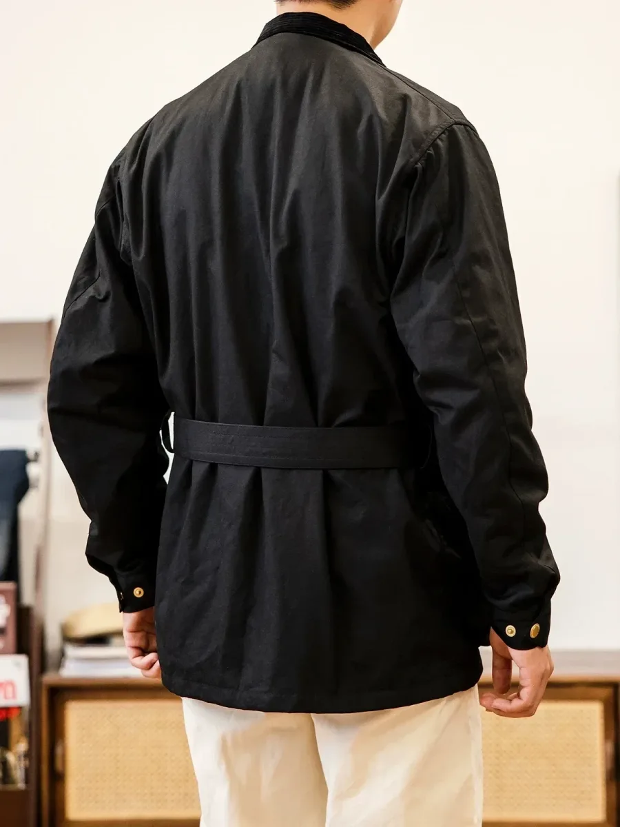Men’s Retro Waxed Canvas Cotton Jacket – Big US Size, Waterproof, Anti-Crease, Durable Outdoor Casual Coat - Image 2