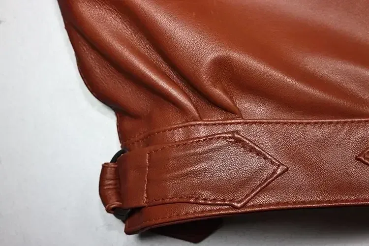 Men’s Genuine Sheepskin Leather Jacket – Natural Real Leather Biker Coat for Spring & Autumn (3XL–4XL) - Image 5