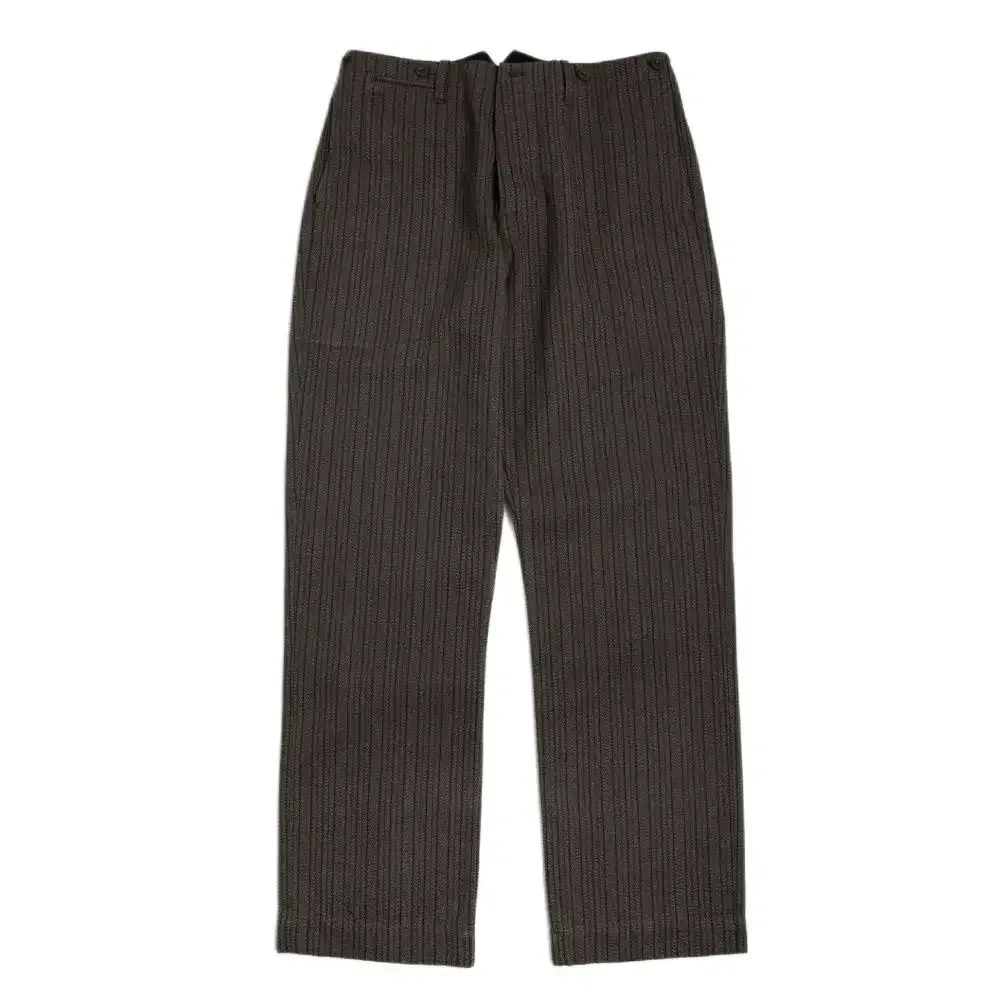 Men's Striped Tweed Pants Salt Pepper High Waist French Vintage Style Workwear - Image 2