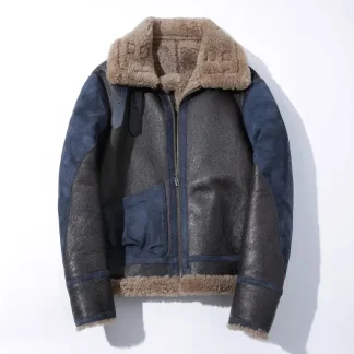 Men’s Classic B3 Shearling Leather Jacket – 100% Genuine Cowhide with Natural Fur Lining, Thick Wool Winter Coat (6XL Luxury Edition)