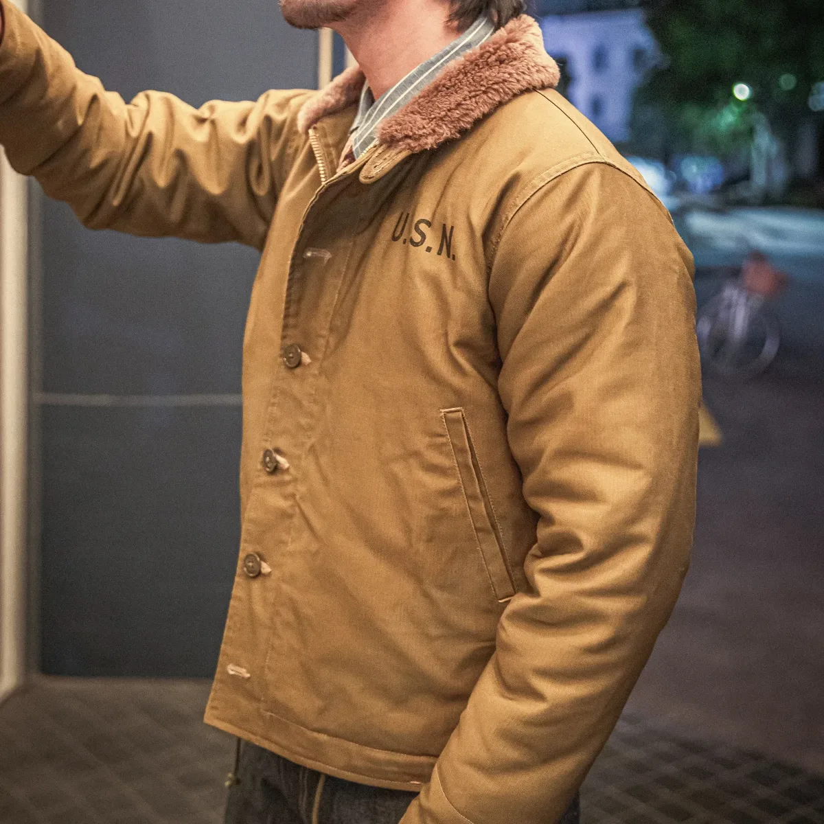 Men’s Red Tornado Vintage Jacket – US Big Size Loose Fit, 100% Wool Lining & Collar, Premium Cotton Fabric Coat - Image 3