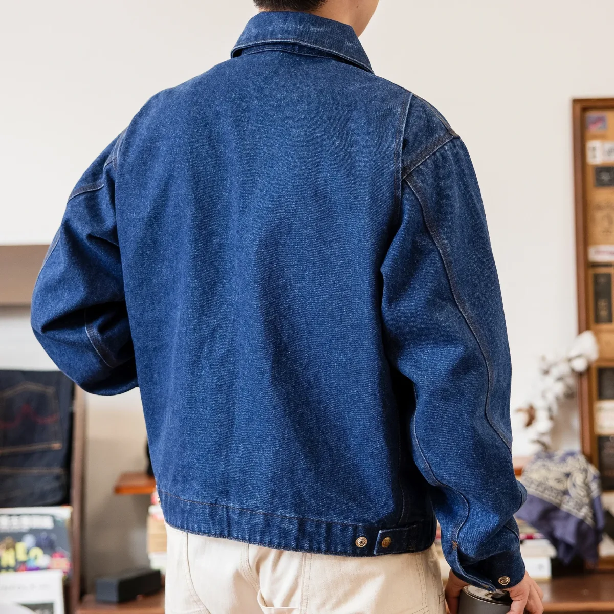 Men’s Big Size 15oz Heavy Cotton Canvas Jacket – Washed Casual Stylish Workwear Coat - Image 2