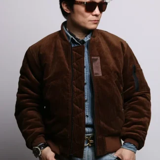 Men’s Big European & US Size Corduroy Jacket – 13.5oz Japanese Fabric Wool Lining, Casual Stylish Cotton Coat
