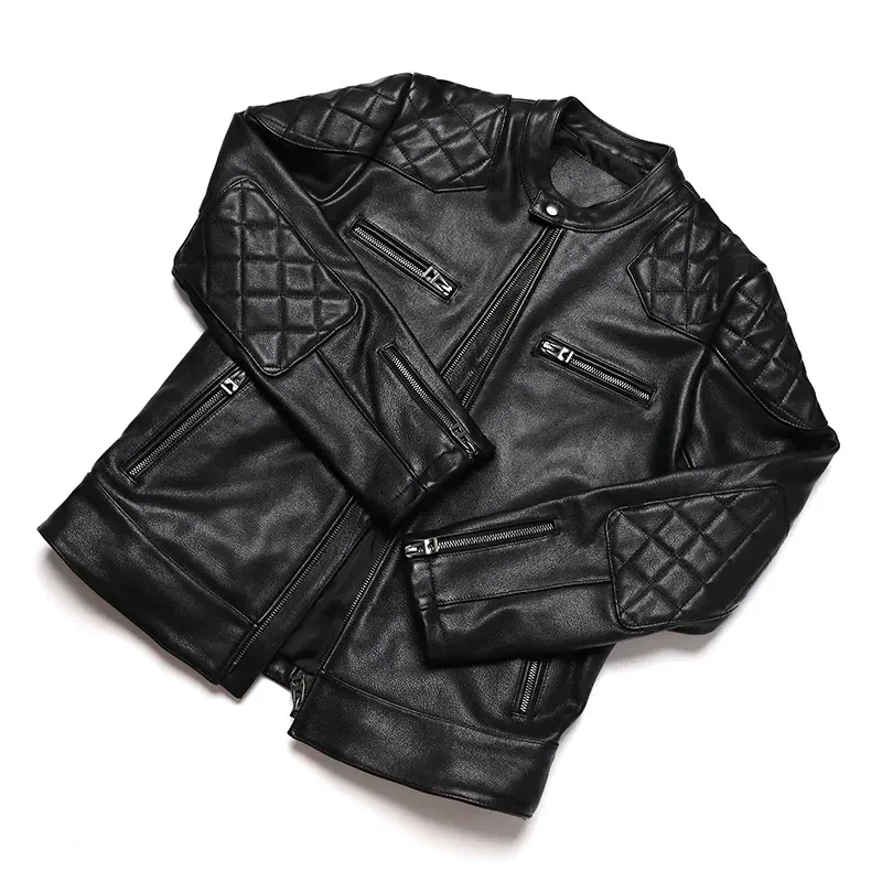 Men’s Genuine Cowhide Motorcycle Leather Jacket – Slim Fit Biker Fashion Coat for Men (S–5XL) - Image 5