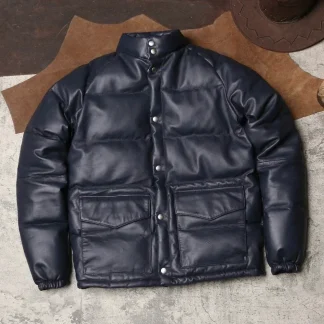 Men’s Super Warm Genuine Sheepskin Leather Down Jacket – High Quality Winter Coat (Asian Size)