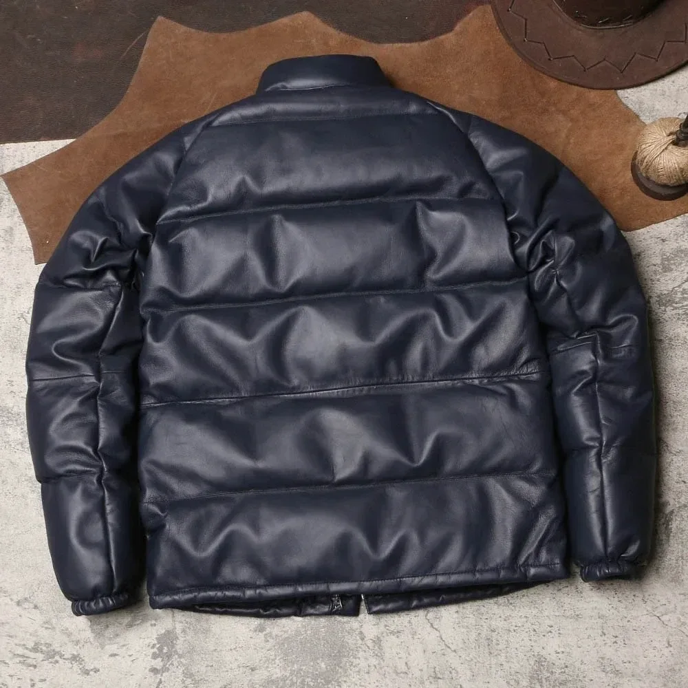 Men’s Super Warm Genuine Sheepskin Leather Down Jacket – High Quality Winter Coat (Asian Size) - Image 2