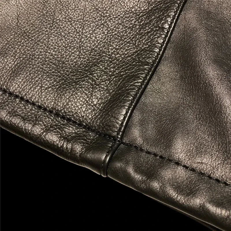 Men’s Classic Safari Genuine Calfskin Leather Jacket – Vintage Style JS01 Luxury Coat - Image 5