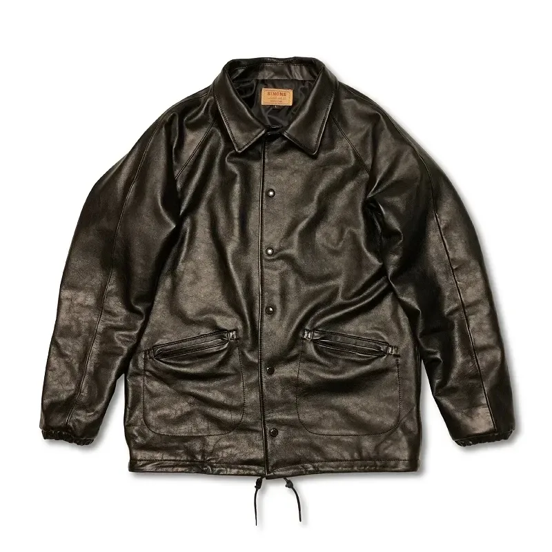 Men’s Classic Safari Genuine Calfskin Leather Jacket – Vintage Style JS01 Luxury Coat - Image 6