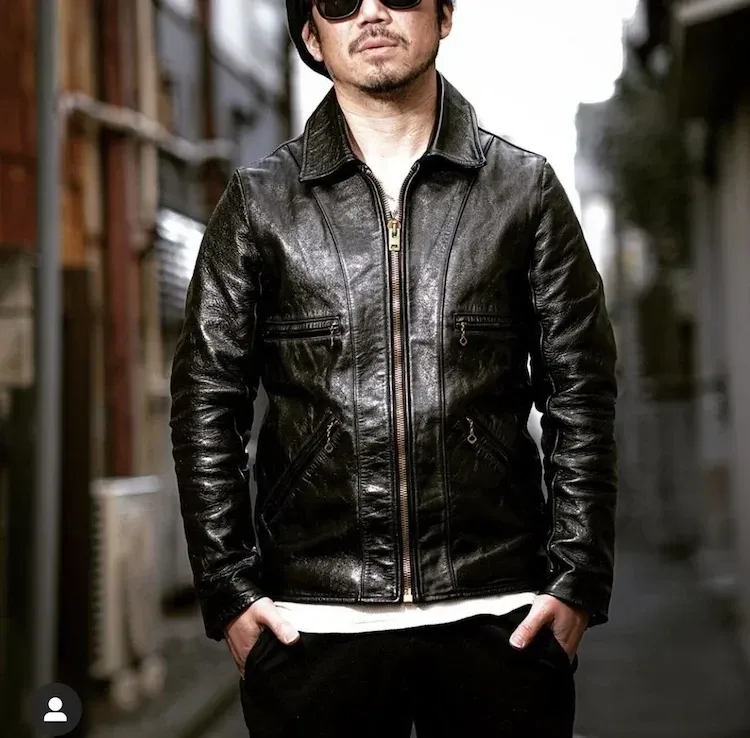 Men’s Classic Motorcycle Jacket – Premium Japanese Horsehide Genuine Leather Biker Coat - Image 3