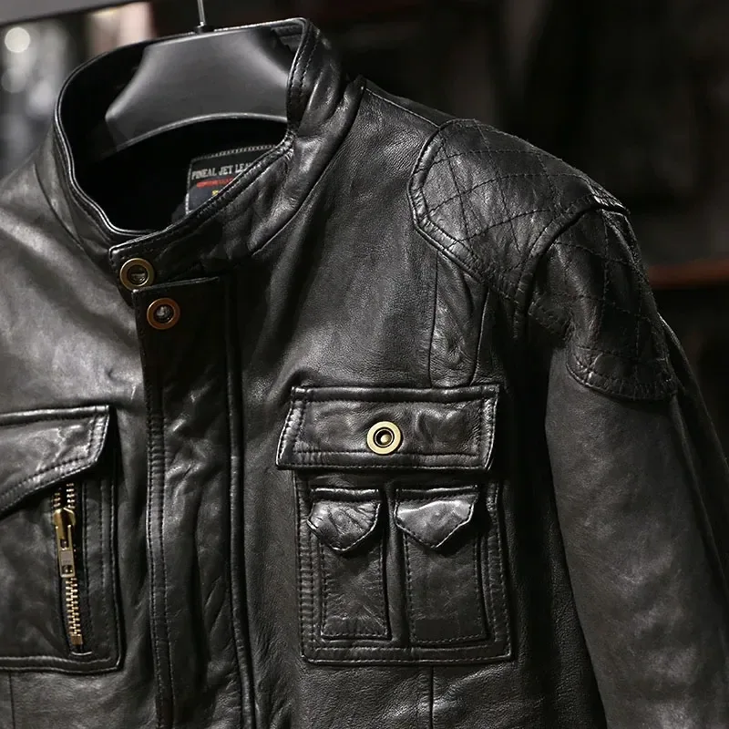 Men’s Slim Fit Genuine Sheepskin Leather Jacket – High-Quality Stylish Lightweight Coat (Asian Size) - Image 5