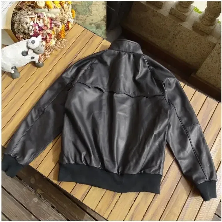Men’s Soft Genuine Sheepskin Leather Jacket – Lightweight Spring Outdoor Casual Coat, Classic Style - Image 2