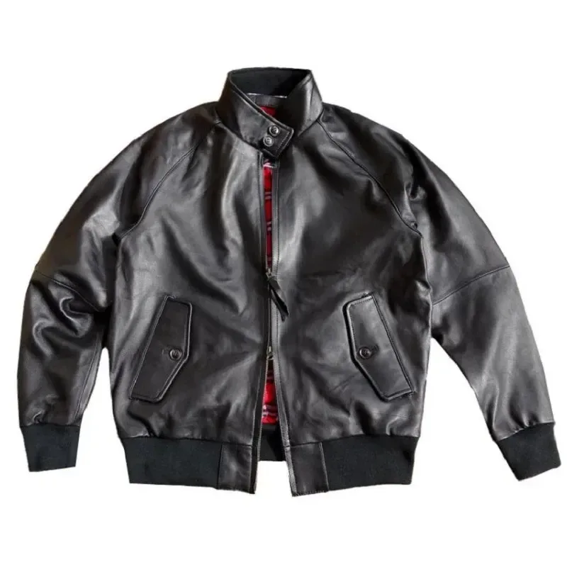 Men’s Soft Genuine Sheepskin Leather Jacket – Lightweight Spring Outdoor Casual Coat, Classic Style - Image 6