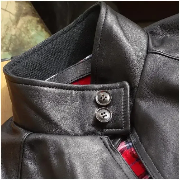 Men’s Soft Genuine Sheepskin Leather Jacket – Lightweight Spring Outdoor Casual Coat, Classic Style - Image 5