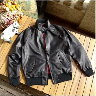 Men’s Soft Genuine Sheepskin Leather Jacket – Lightweight Spring Outdoor Casual Coat, Classic Style