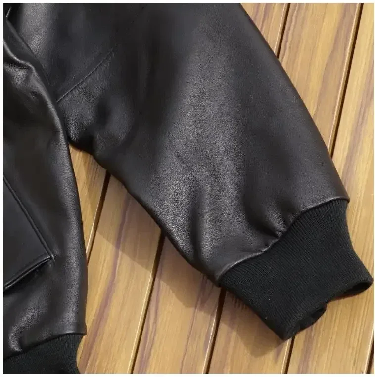 Men’s Soft Genuine Sheepskin Leather Jacket – Lightweight Spring Outdoor Casual Coat, Classic Style - Image 4