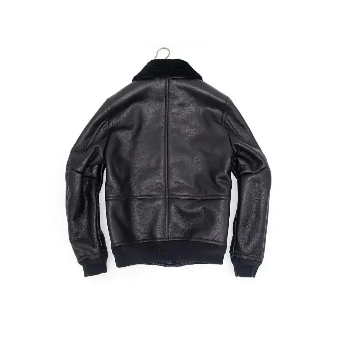 Men’s Genuine Sheepskin Leather Winter Jacket – Natural Real Sheep Fur Coat, Warm Black Outerwear for Cold Weather - Image 2