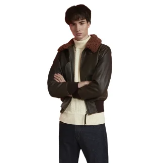 Maplesteed Super G1 Men’s Leather Flight Jacket – Vintage Quilted Natural Cowhide Aviator Coat (Euro/US Size M–2XL)