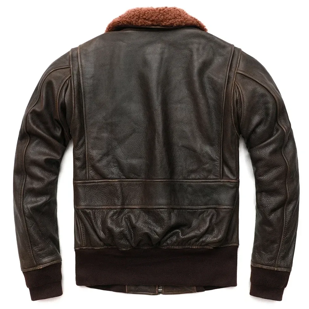 Maplesteed Super G1 Men’s Leather Flight Jacket – Vintage Quilted Natural Cowhide Aviator Coat (Euro/US Size M–2XL) - Image 5