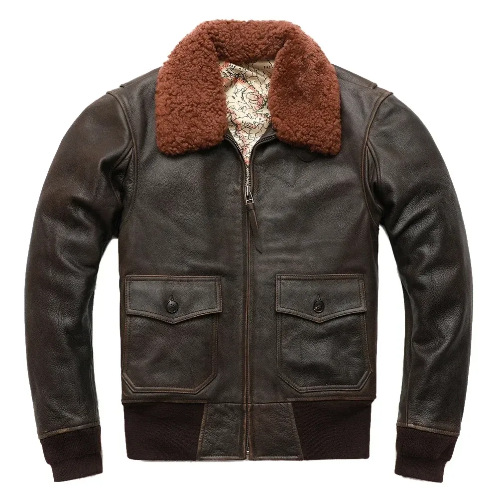 Maplesteed Super G1 Men’s Leather Flight Jacket – Vintage Quilted Natural Cowhide Aviator Coat (Euro/US Size M–2XL) - Image 6