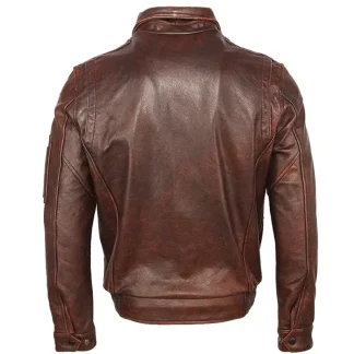 Men’s Vintage Distressed Cowhide Leather Jacket – Thick 100% Genuine Leather Air Force Aviator Flight Coat for Winter